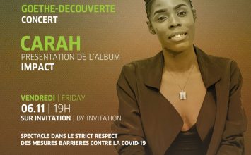Concert de l’Artiste Carah le 6 Novembre 2020 au Goethe-Institut Kamerun à Yaoundé